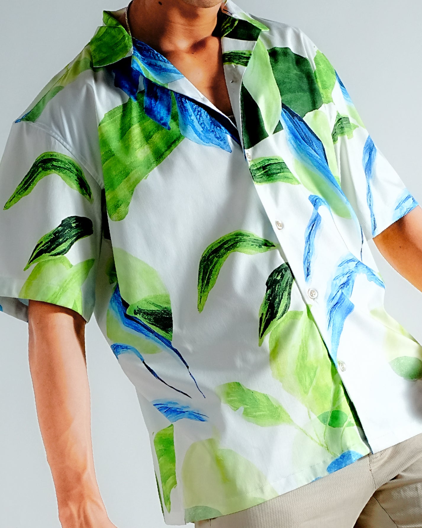 Fresh Breeze Resort Fit Satin Printed Shirt