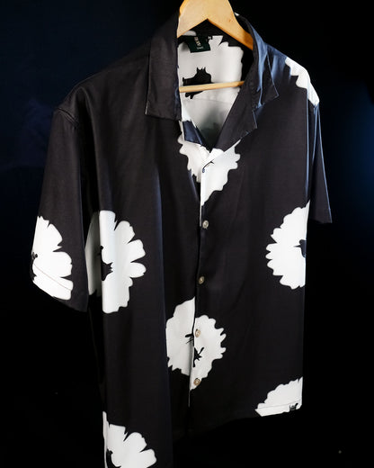 Faded Blossom Satin Printed Shirt