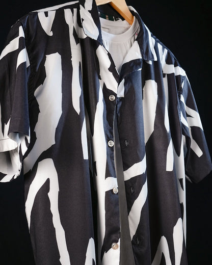 Grim Reaper Resort Fit Satin Printed Shirt