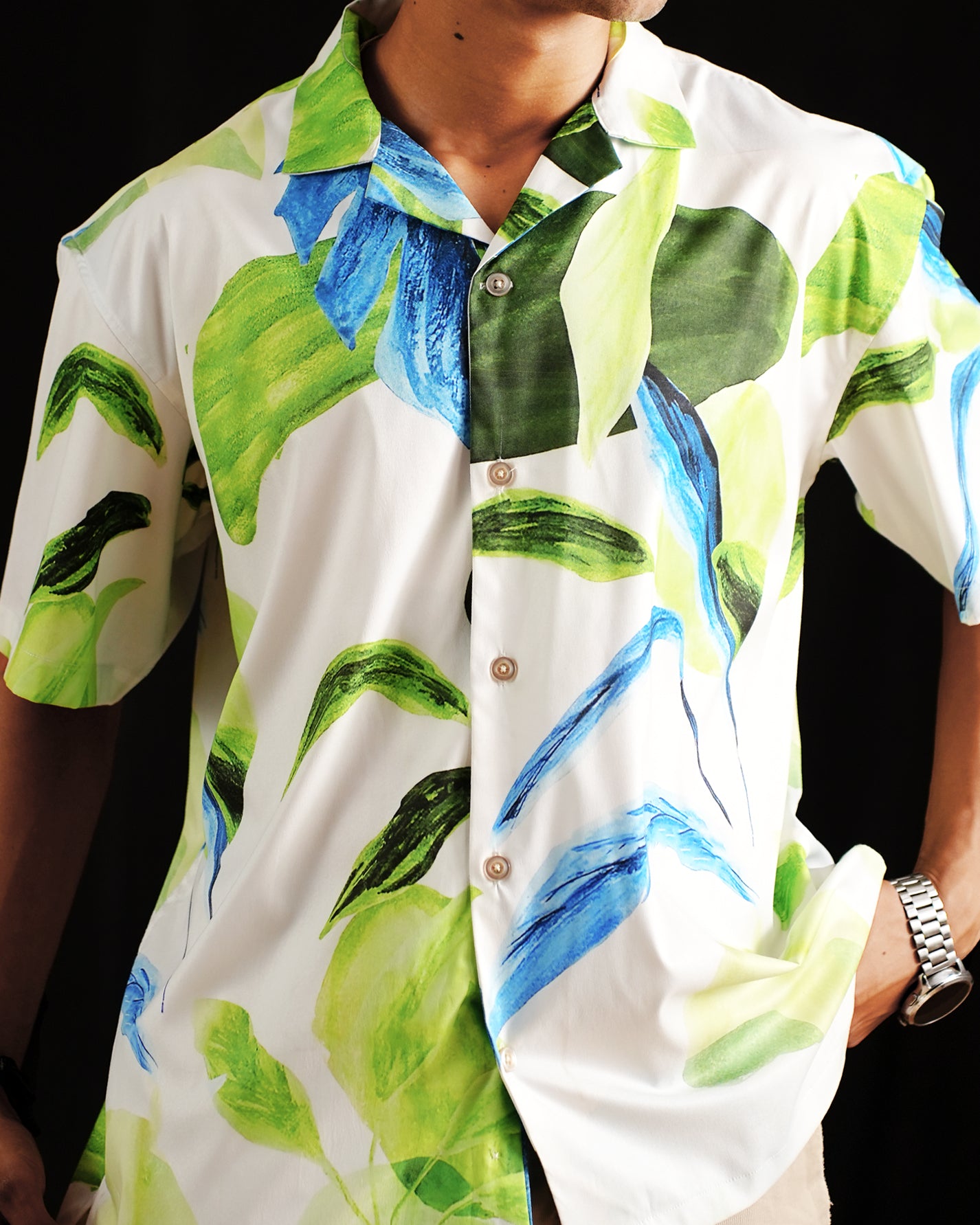 Fresh Breeze Resort Fit Satin Printed Shirt